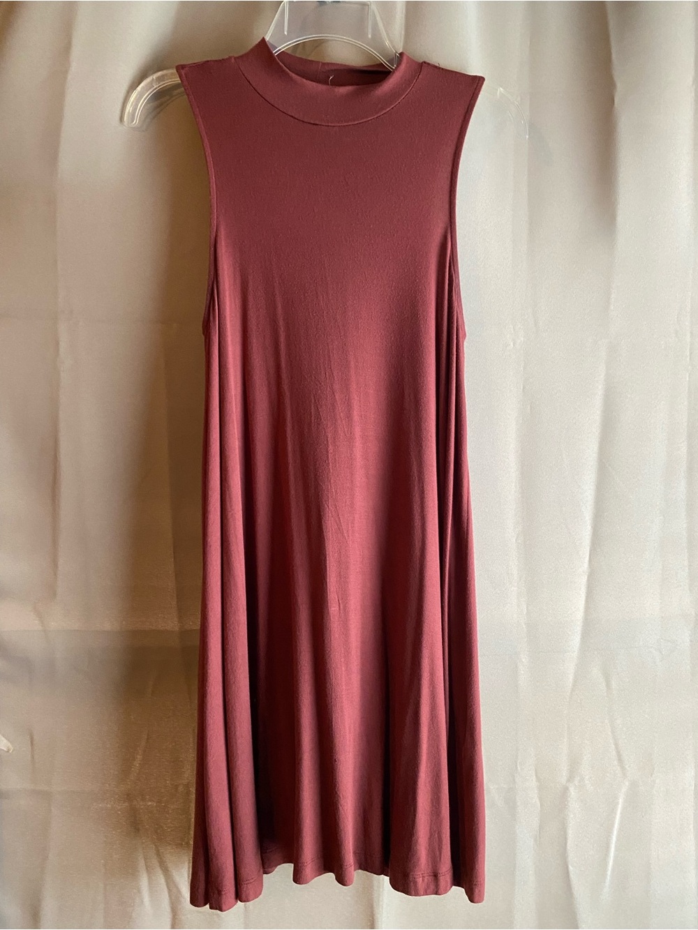 silence + noise Sleeveless Mock-Neck Swing Dress in Mauve